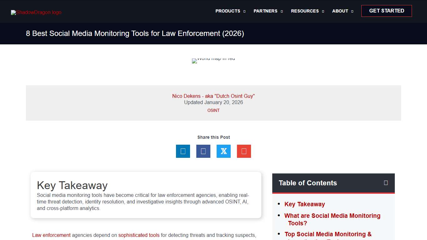 Best Social Media Monitoring Tools for Law Enforcement (2026) - ShadowDragon.io