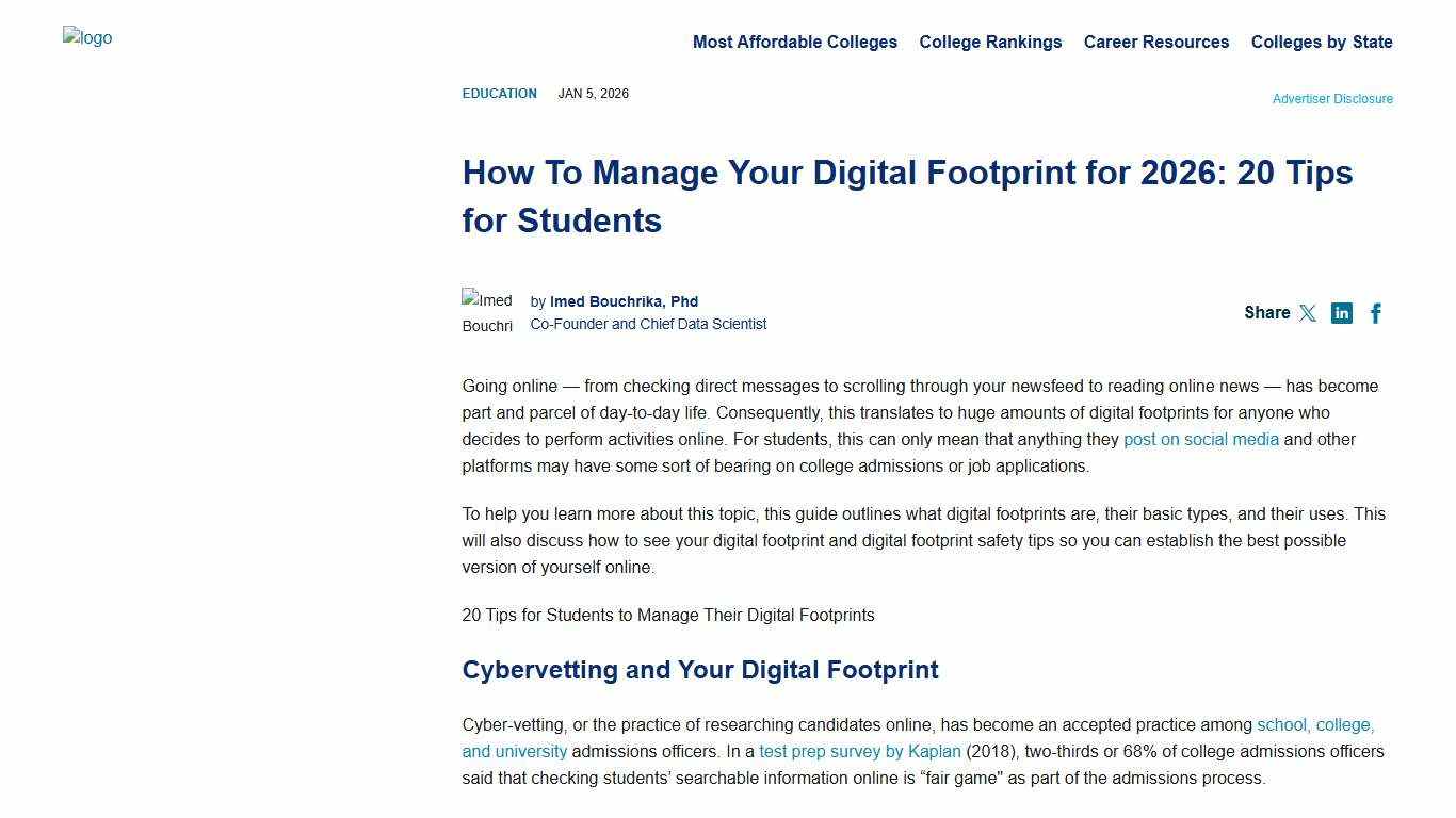 How To Manage Your Digital Footprint for 2026: 20 Tips for Students | Research.com